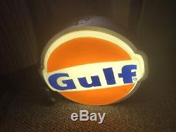 Vintage Kolux GULF gas station island sign Lighted Sign Works