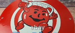 Vintage Kool Aid Porcelain Drink Beverage Gas Service Station Pump Plate Sign