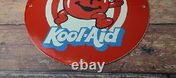 Vintage Kool Aid Porcelain Drink Beverage Gas Service Station Pump Plate Sign