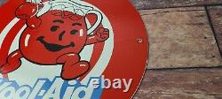 Vintage Kool Aid Porcelain Drink Beverage Gas Service Station Pump Plate Sign