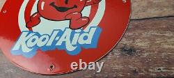 Vintage Kool Aid Porcelain Drink Beverage Gas Service Station Pump Plate Sign