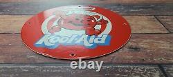 Vintage Kool Aid Porcelain Drink Beverage Gas Service Station Pump Plate Sign