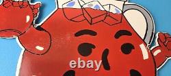 Vintage Kool Aid Sign Fruit Beverage Mix Powder Piggly Porcelain Gas Pump Sign