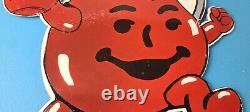 Vintage Kool Aid Sign Fruit Beverage Mix Powder Piggly Porcelain Gas Pump Sign