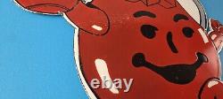 Vintage Kool Aid Sign Fruit Beverage Mix Powder Piggly Porcelain Gas Pump Sign