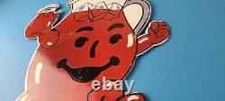 Vintage Kool Aid Sign Fruit Beverage Mix Powder Piggly Porcelain Gas Pump Sign