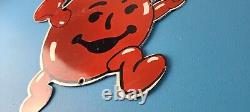 Vintage Kool Aid Sign Fruit Beverage Mix Powder Piggly Porcelain Gas Pump Sign
