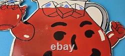 Vintage Kool Aid Sign Fruit Beverage Mix Powder Piggly Porcelain Gas Pump Sign