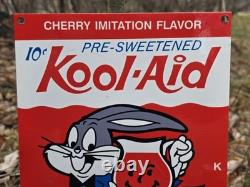 Vintage Kool-aid Pre-sweetened Porcelain Sign 12×8