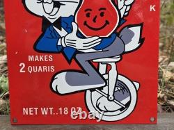 Vintage Kool-aid Pre-sweetened Porcelain Sign 12×8