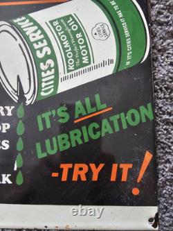 Vintage Koolmotor Lubrication Porcelain Sign Gas Car Truck Oil 12 X 8.5
