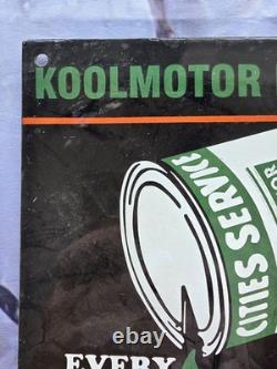 Vintage Koolmotor Motor Lubrication Porcelain Sign 10×9
