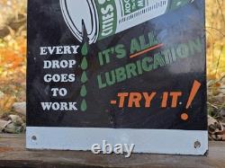 Vintage Koolmotor'it's All Lubrication, Try It!' Porcelain Sign 12 X 8.5