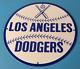 Vintage La Dodgers Sign Mlb Baseball Stadium Porcelain Gas Pump Sign