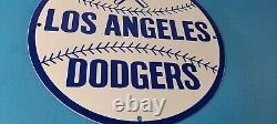 Vintage LA Dodgers Sign MLB Baseball Stadium Porcelain Gas Pump Sign