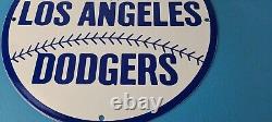 Vintage LA Dodgers Sign MLB Baseball Stadium Porcelain Gas Pump Sign