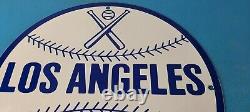 Vintage LA Dodgers Sign MLB Baseball Stadium Porcelain Gas Pump Sign