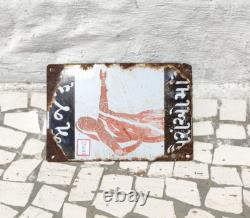 Vintage Ladies Toilet Here Enamel Sign Board Notice Decorative Collectible EB566