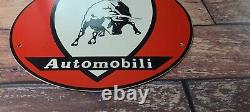 Vintage Lamborghini Porcelain Automobile Service Dealership Gas Pump Sign