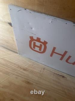 Vintage Large HUSQVARNA LOGO Dealer Sign metal 59x 23- As Is metal Orgnal