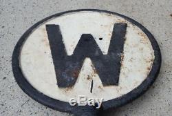 Vintage Large Railroad Whistle W Sign Original Cast-Iron Old Train Sign Rare