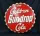 Vintage Large The Golden Girl Sun-drop Cola Bottle Cap Design Sign 33 Round