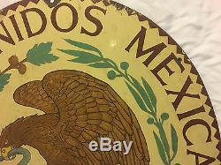 Vintage Large Unitated States of Mexico Consulate Porcelain Sign