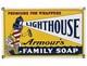 Vintage Lighthouse Soap Porcelain Sign Marine Gas Station Store Oil Nautical