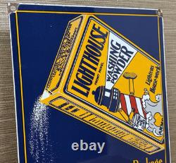 Vintage Lighthouse Soap Porcelain Sign Marine Gas Station Store Oil Nautical
