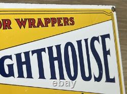 Vintage Lighthouse Soap Porcelain Sign Marine Gas Station Store Oil Nautical