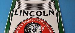 Vintage Lincoln Paints Porcelain General Store Service Station Pump Plate Sign