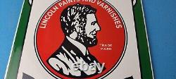 Vintage Lincoln Paints Porcelain General Store Service Station Pump Plate Sign