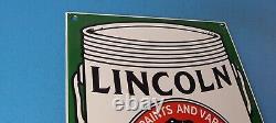 Vintage Lincoln Paints Porcelain General Store Service Station Pump Plate Sign