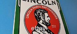 Vintage Lincoln Paints Porcelain General Store Service Station Pump Plate Sign