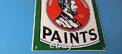 Vintage Lincoln Paints Porcelain General Store Service Station Pump Plate Sign