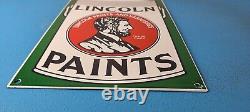 Vintage Lincoln Paints Porcelain General Store Service Station Pump Plate Sign