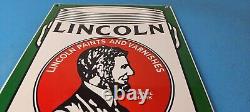 Vintage Lincoln Paints Porcelain General Store Service Station Pump Plate Sign