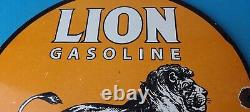 Vintage Lion Gasoline Porcelain Sign Gas Pump Sign