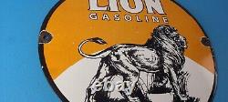 Vintage Lion Gasoline Porcelain Sign Gas Pump Sign