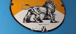 Vintage Lion Gasoline Porcelain Sign Gas Pump Sign