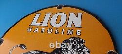 Vintage Lion Gasoline Porcelain Sign Gas Pump Sign