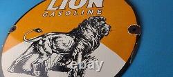 Vintage Lion Gasoline Porcelain Sign Gas Pump Sign
