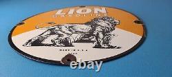 Vintage Lion Gasoline Porcelain Sign Gas Pump Sign