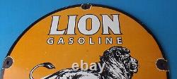 Vintage Lion Gasoline Porcelain Sign Gas Pump Sign