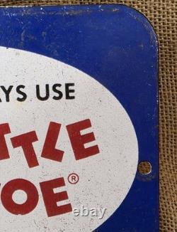 Vintage Little Joe Tackle Fish Lure Porcelain Sign Gas Oil Car Truck 7×6