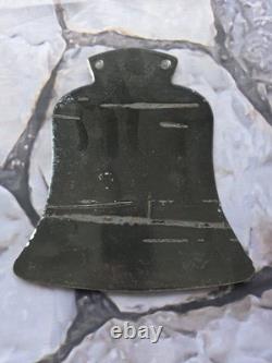 Vintage Long Wear Shoes Bell Porcelain Sign Car 8.5×7.5