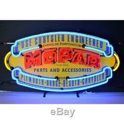 Vintage Look Mopar Shield Mancave Decor Neon Light Neon Sign 32x17