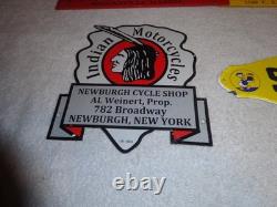 Vintage Lot 2 Diecut Porcelain Sunoco Donald Duck Indian Motorcycle Gas Oil Sign