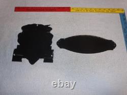 Vintage Lot 2 Diecut Porcelain Sunoco Donald Duck Indian Motorcycle Gas Oil Sign