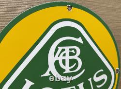 Vintage Lotus Porcelain Dealership Sign Italy Lamborghini Gas Oil Enzo Ferrari